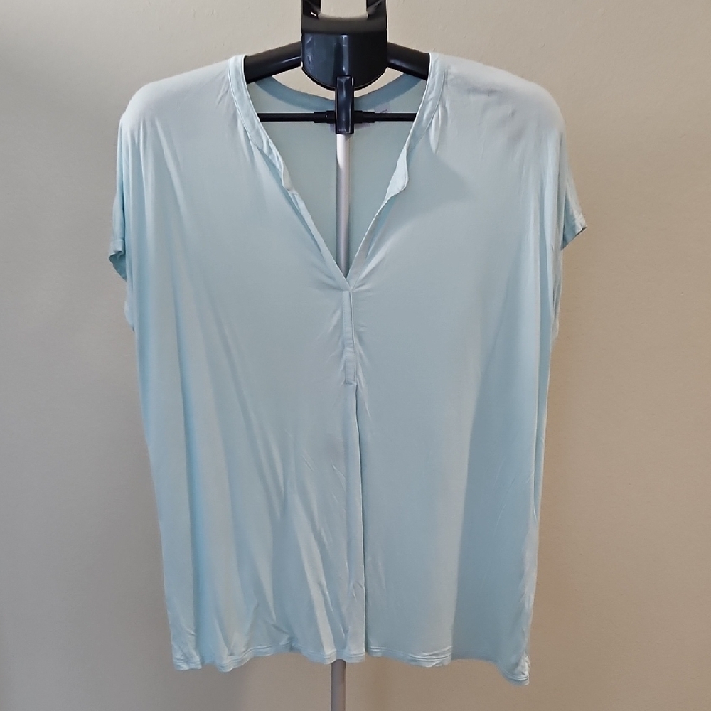 J. Jill Light Blue V-Neck Blouse